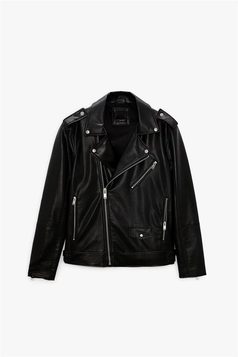 Faux Leather Biker Jacket