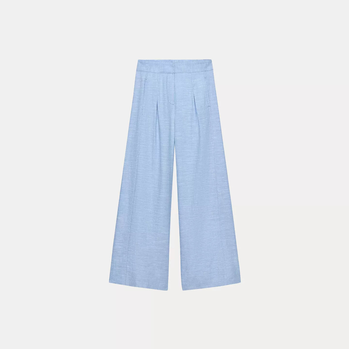 Sleeveless Collared Top and Pleated Trousers Set