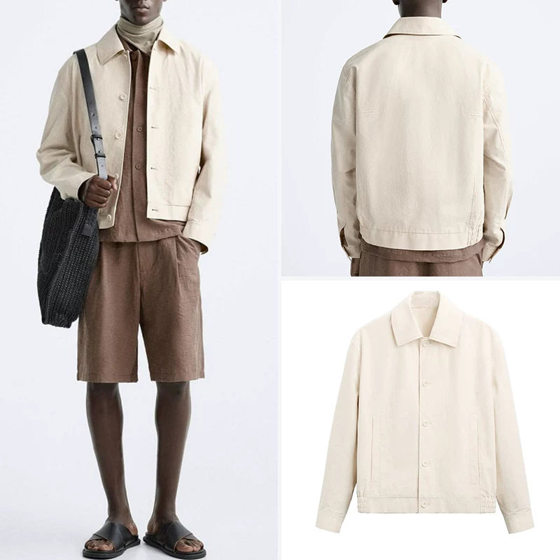 White Collar Casual Jacket