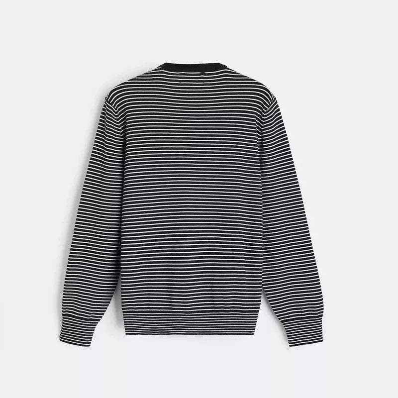 Striped Jacquard Crew-Neck Knit