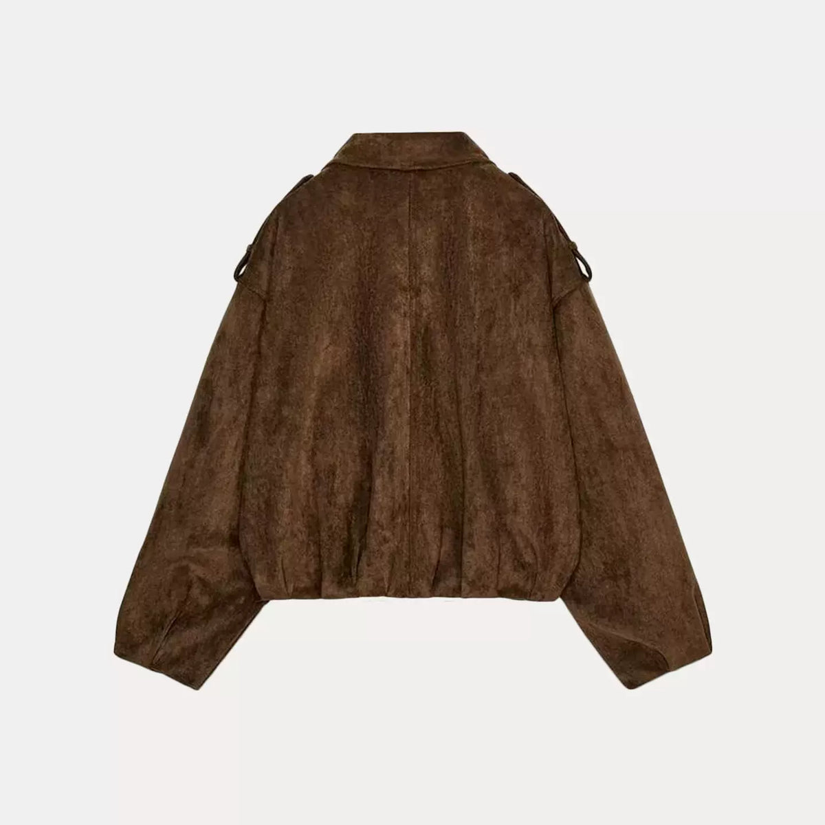 Suede-Effect Biker Jacket
