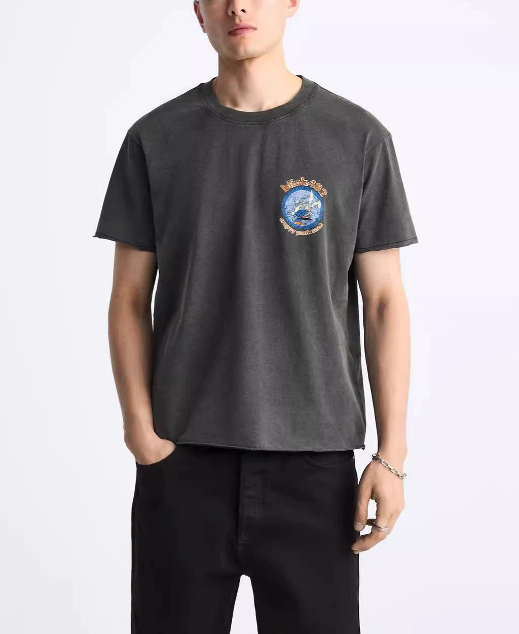 Washed Graphic Crew Neck Tee