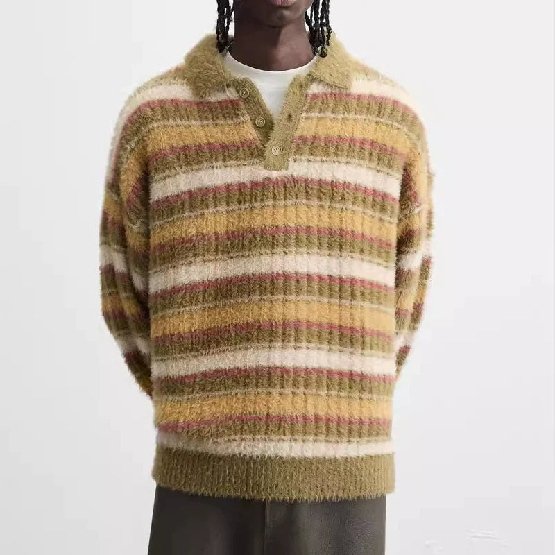 Striped Polo Sweater
