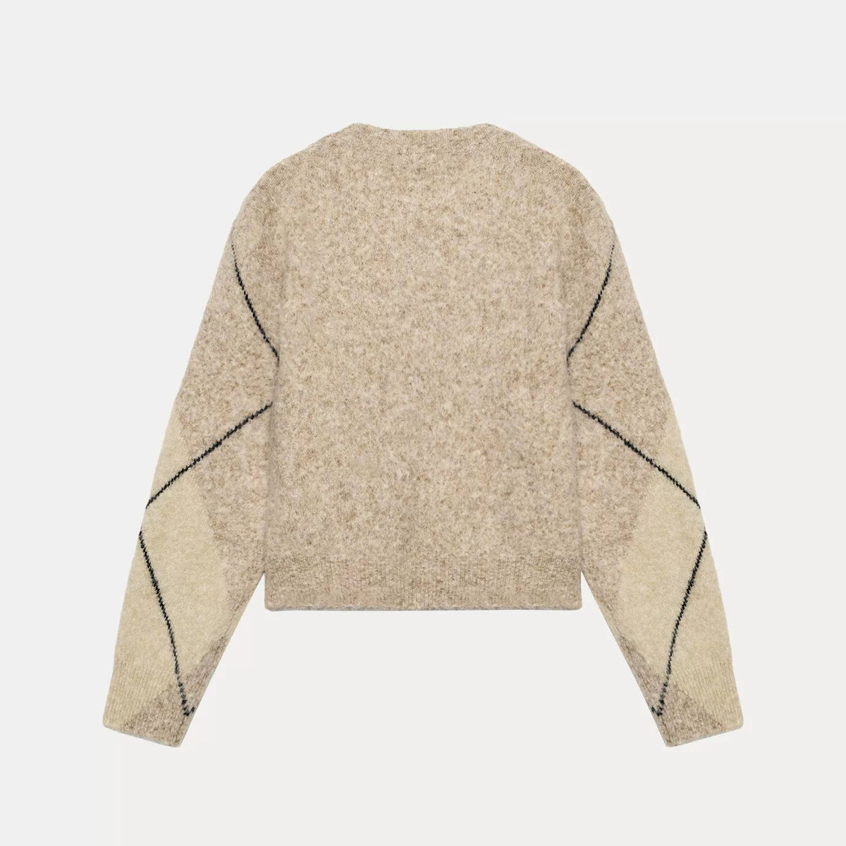 Diamond Pattern Faded Knit Sweater