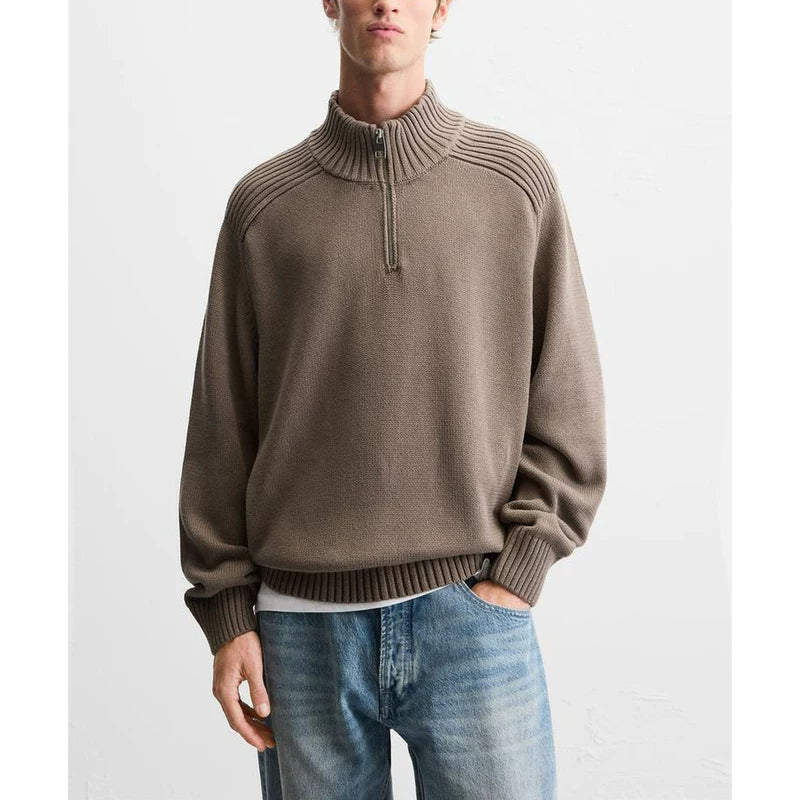 Half-Turtleneck Slim Knit Sweater