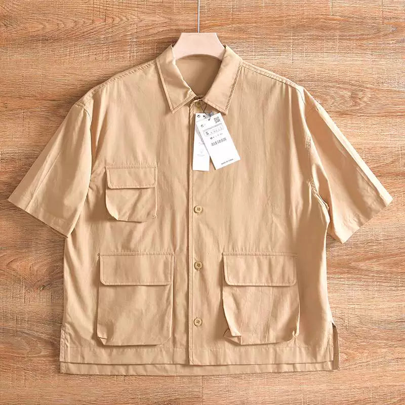 Multi-Pocket Short-Sleeve Utility Shirt