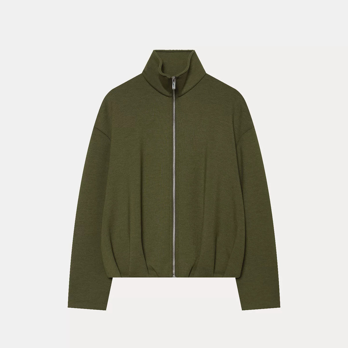 Stand-Collar Zip-Front Jacket