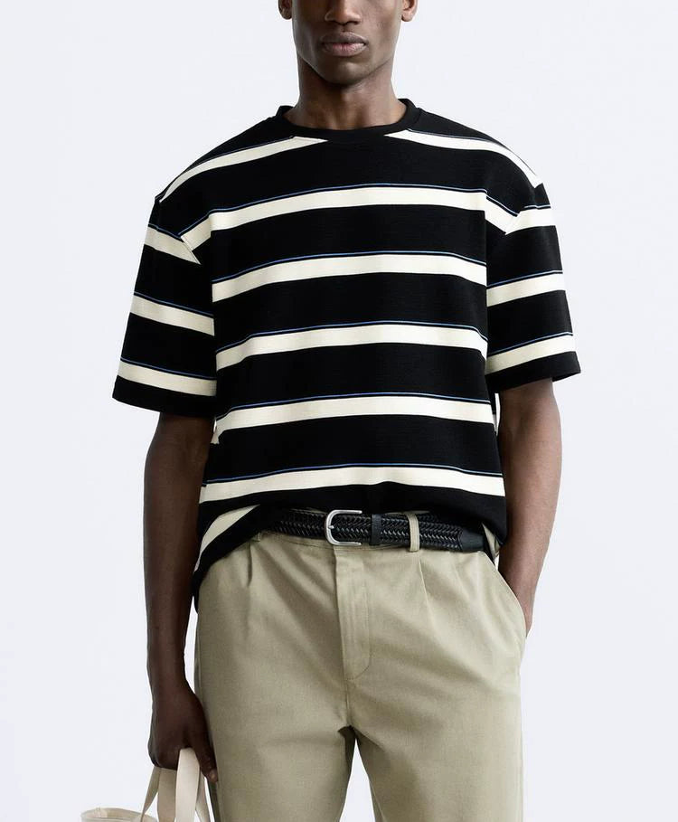 Striped Jacquard Crew T-Shirt