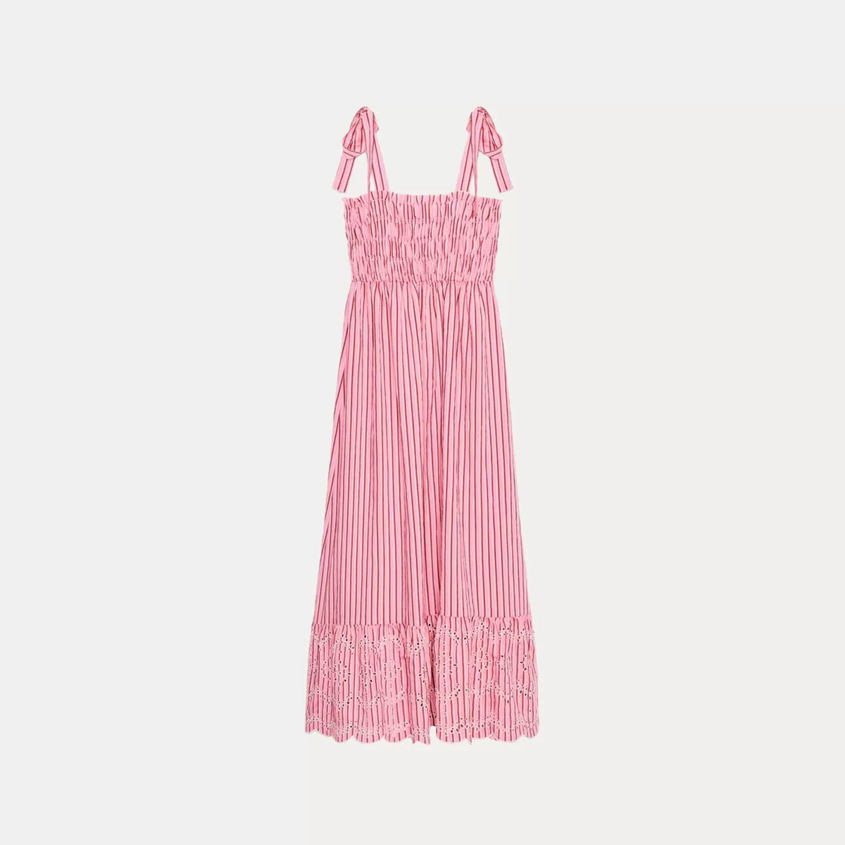 Striped Bow Midi Dress