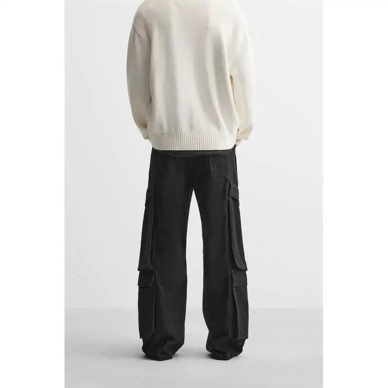 Relaxed Washed Utility Jeans
