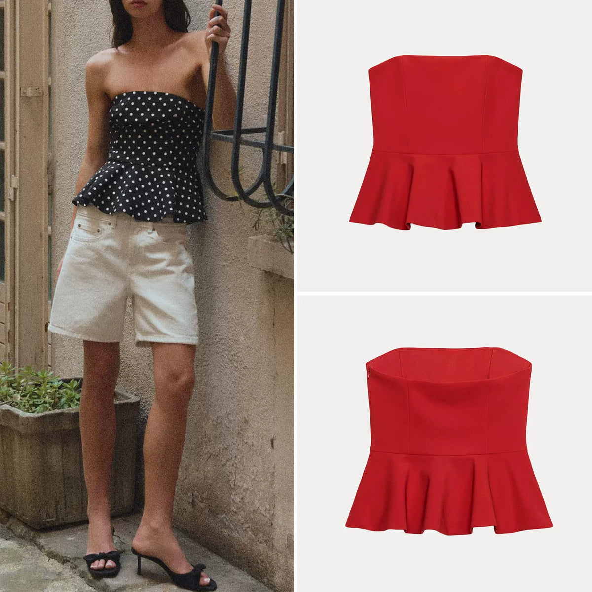 Off-Shoulder Polka Dot Top