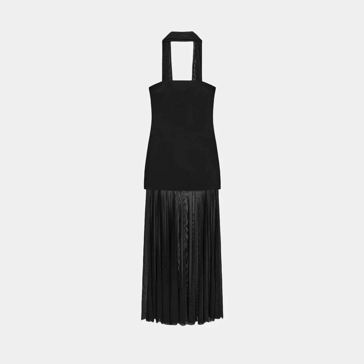 Sheer Panel Maxi Dress