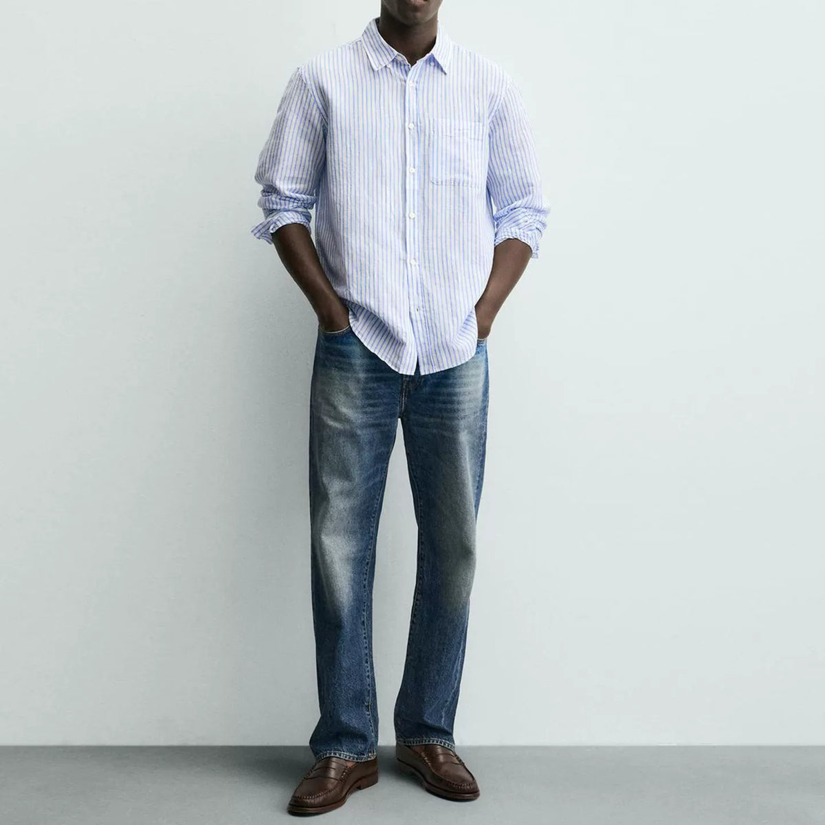 Slim Straight Long-Sleeve Shirt
