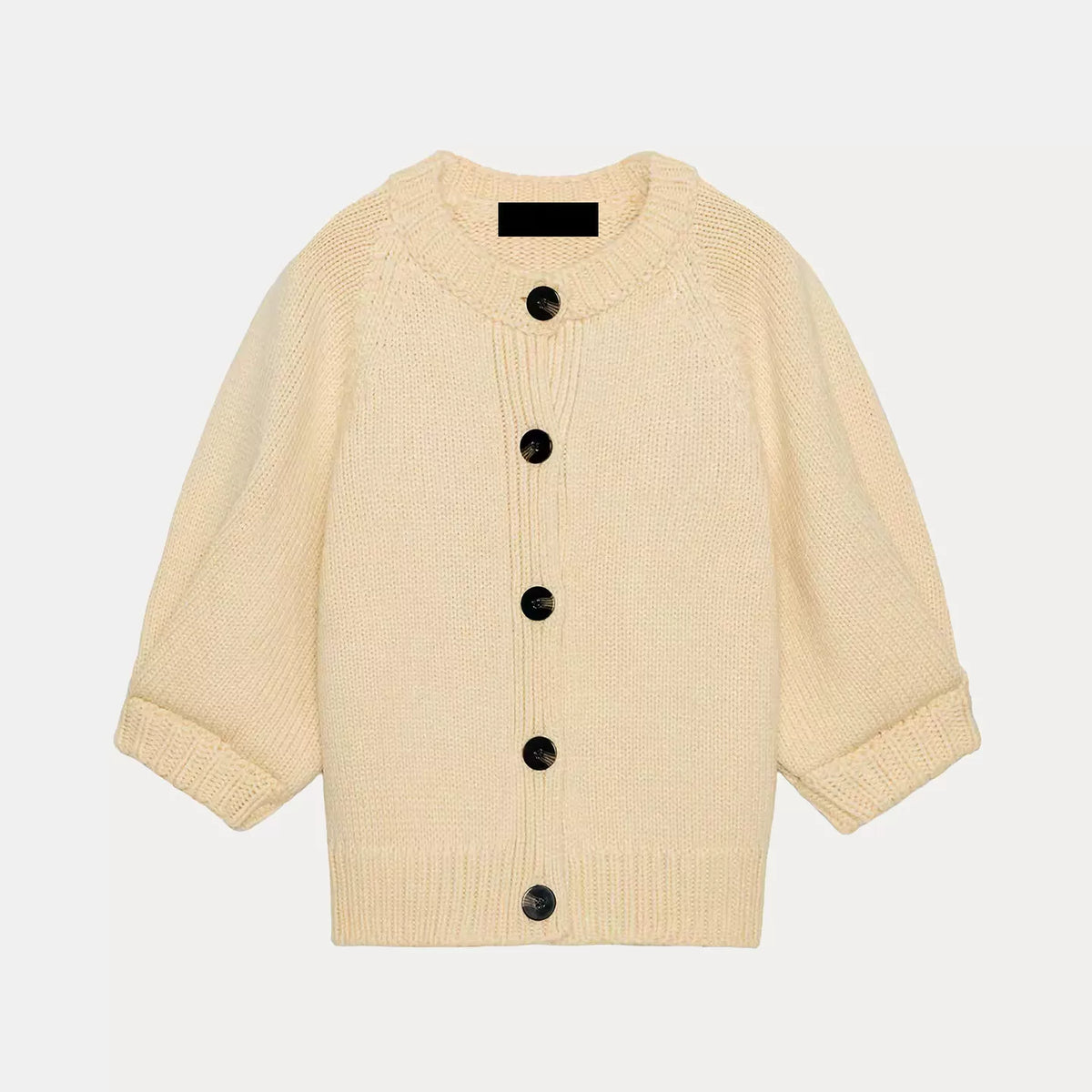 Puff Sleeve Knit Cardigan