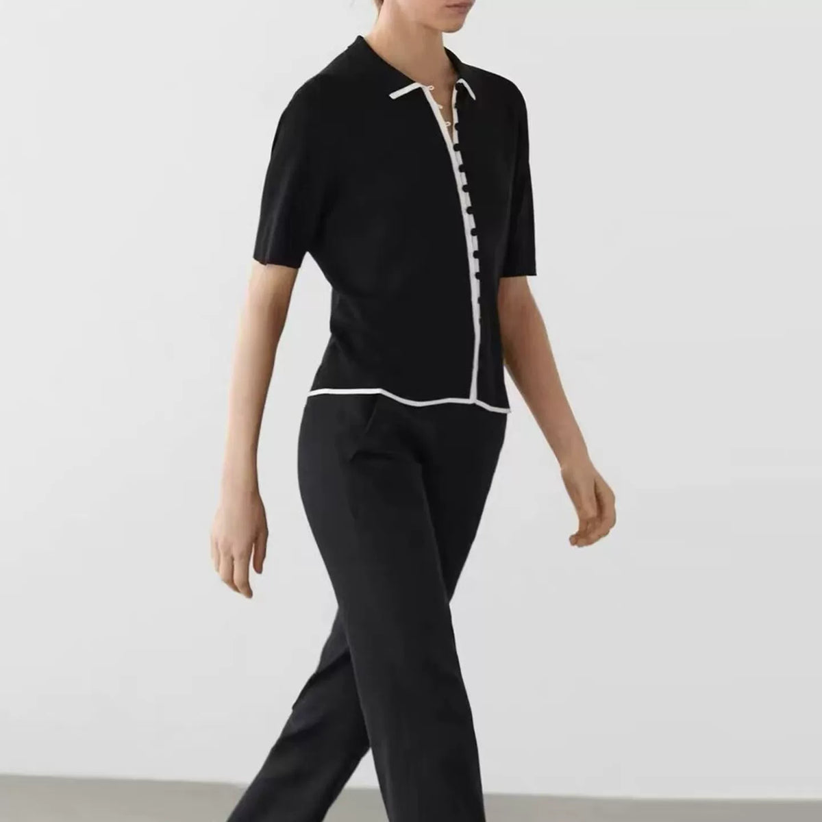 Contrast Trim Knit Cardigan