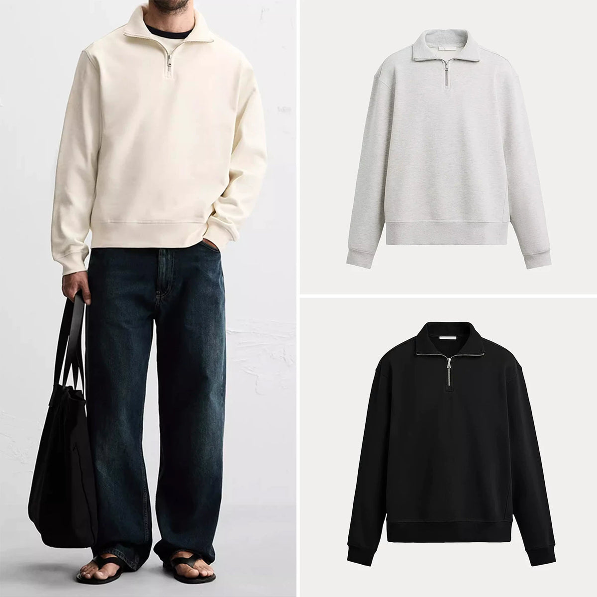 Half-Zip Straight Sweatshirt