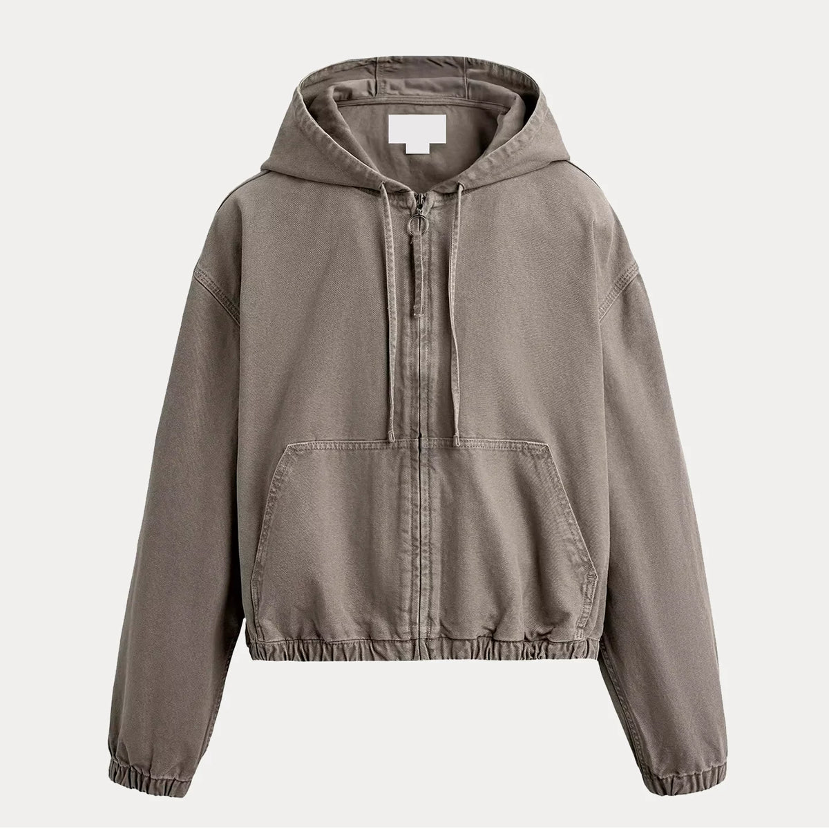 Washed Hooded Zip Jacket
