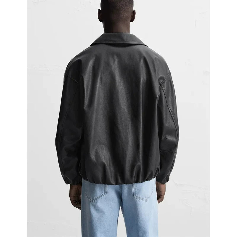 Faux Leather Zip Jacket