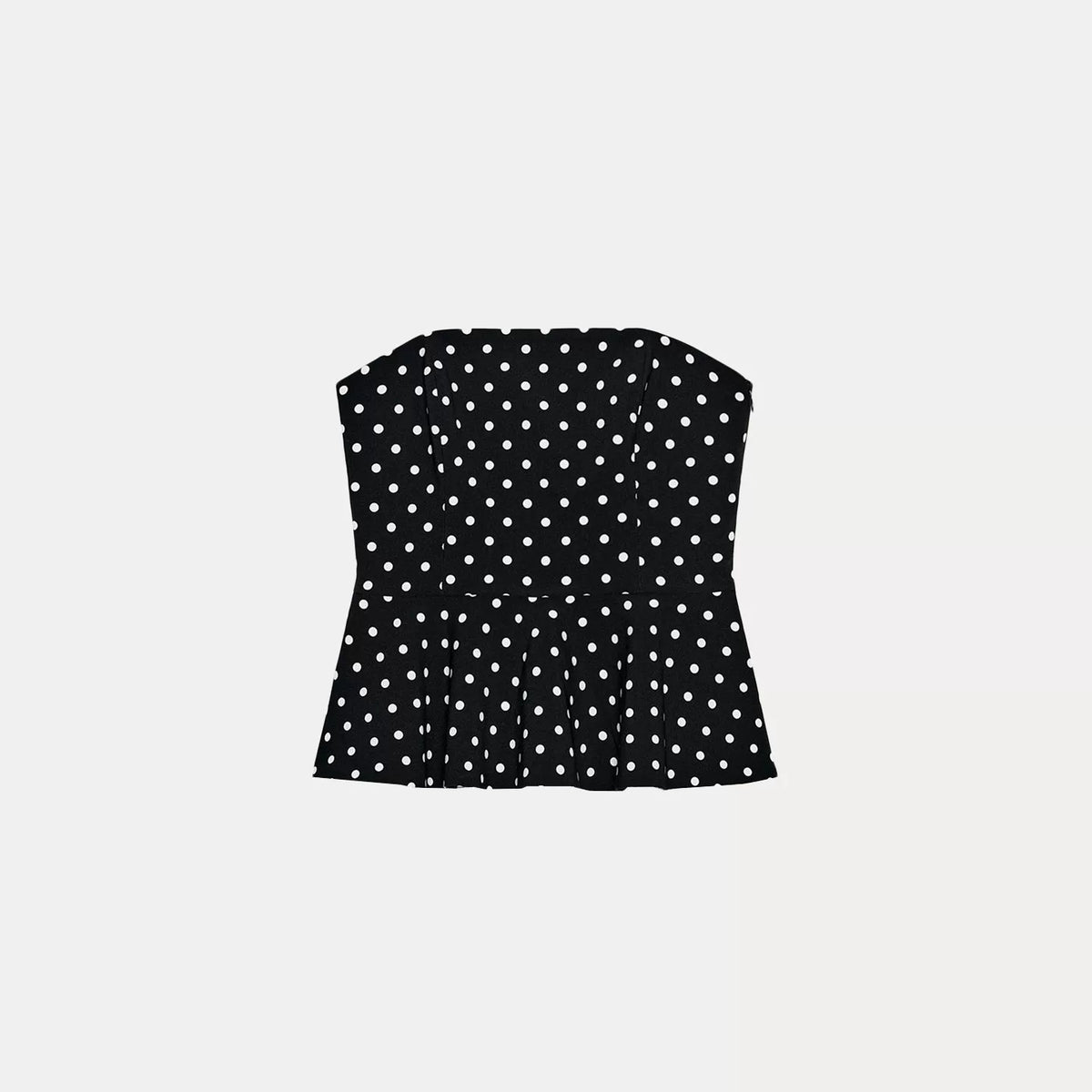 Polka Dot Straight-Neck Top