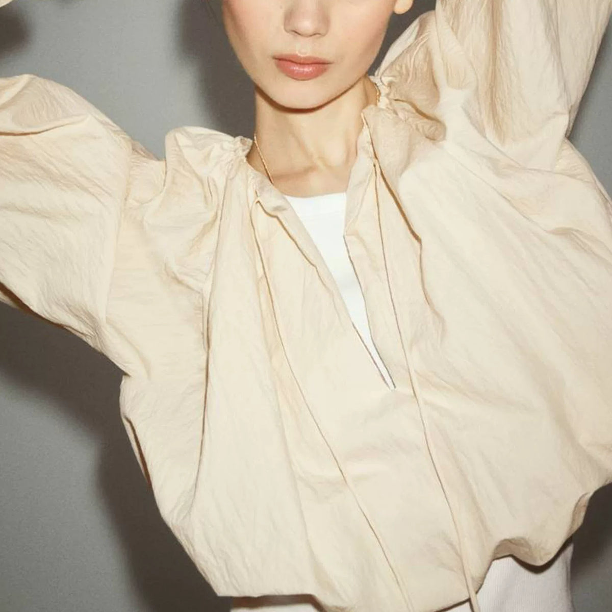 Lantern-Sleeve Tie Top