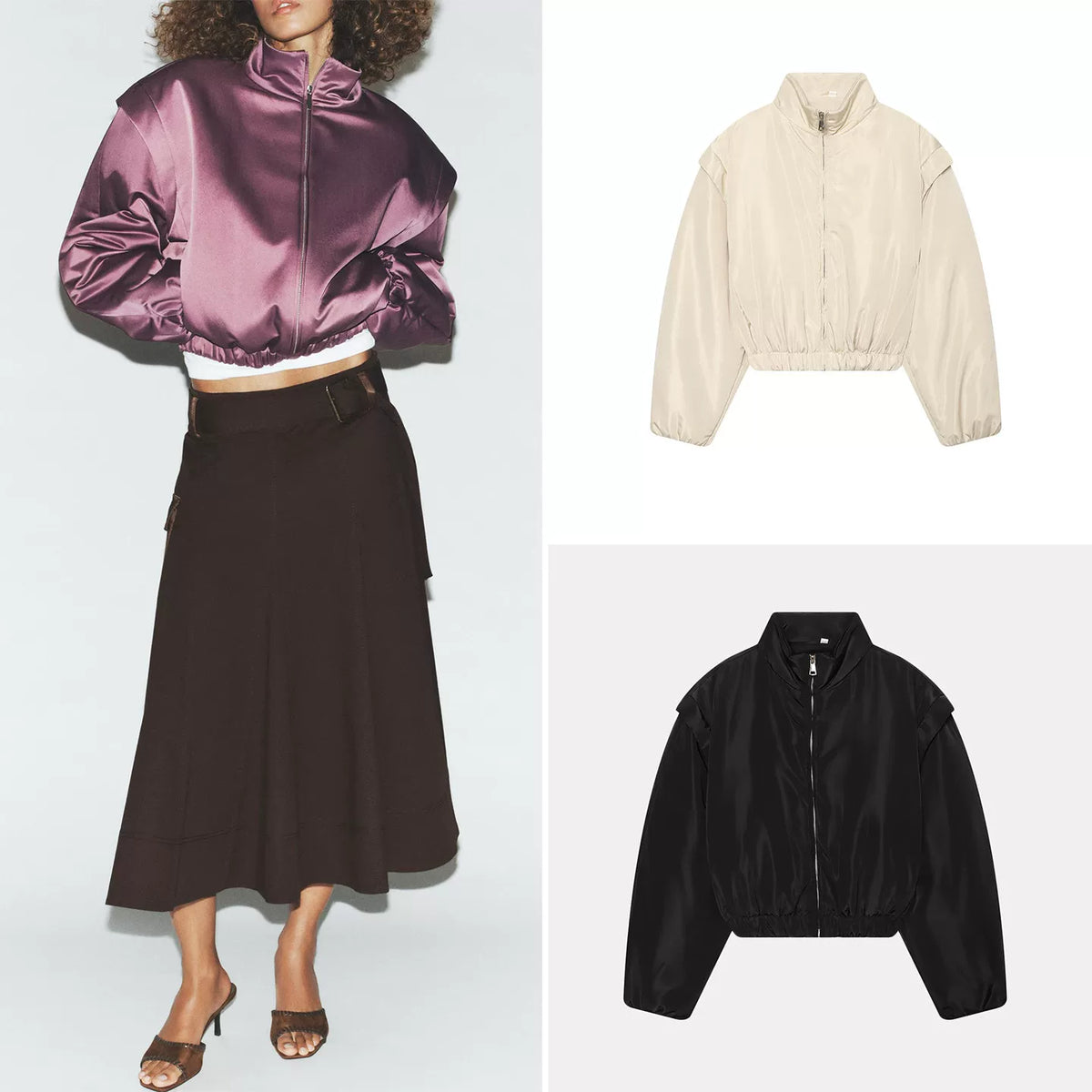 Quilted Stand-Collar Jacket