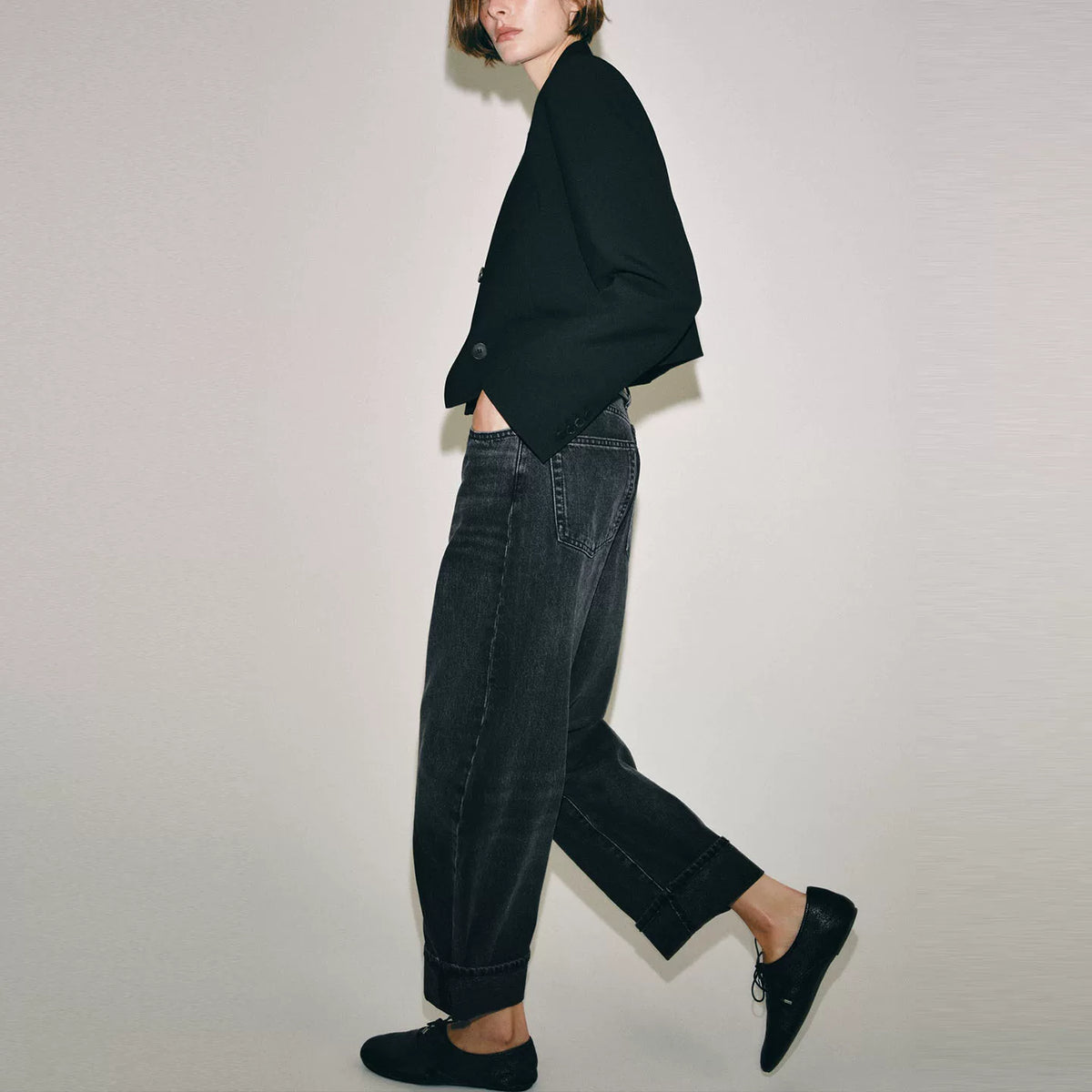 Cropped Blazer and Balloon Trousers Set