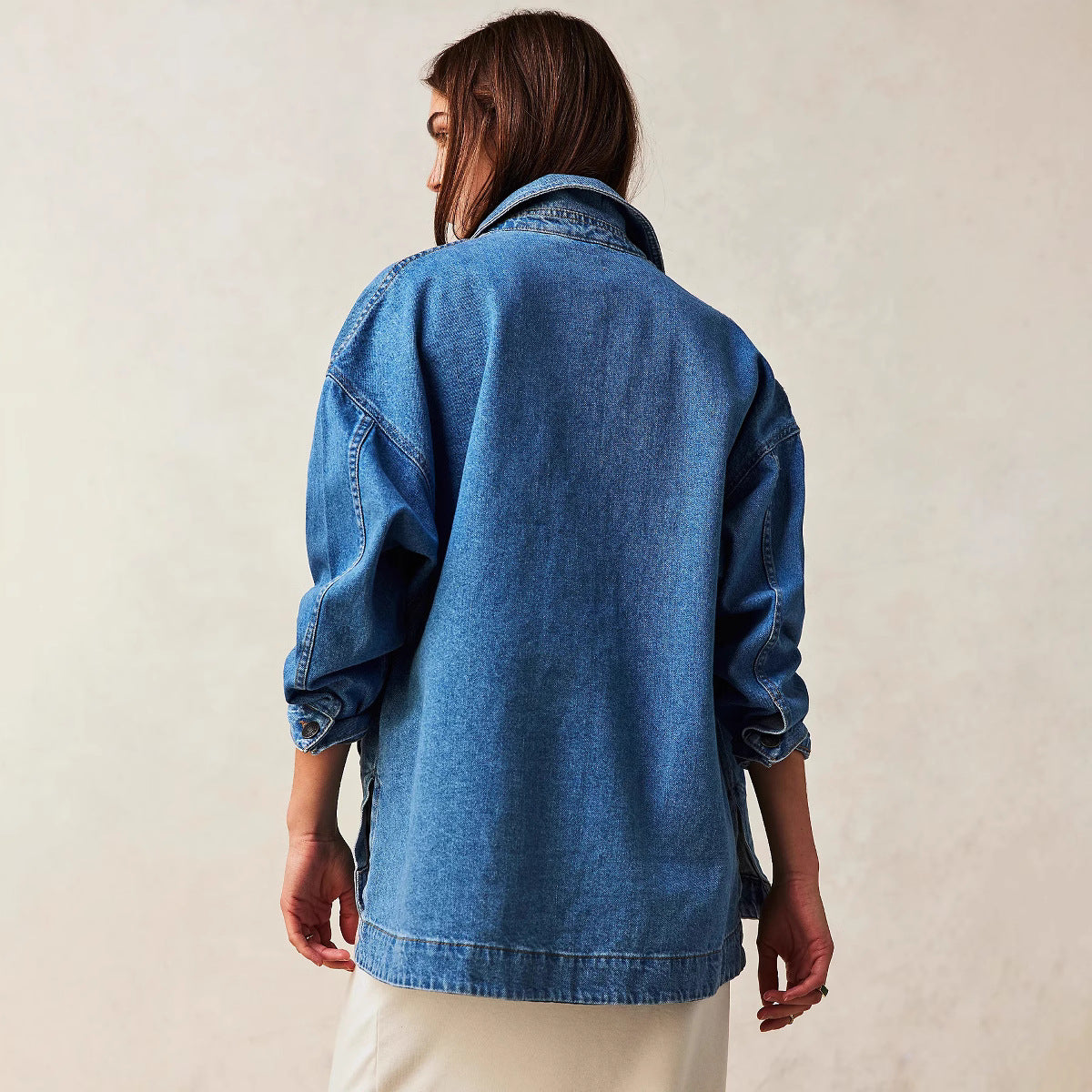 Denim Oversize Jacket in Navy