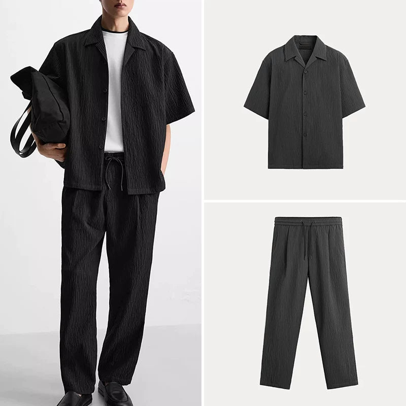 Embellished Shirt & Drawstring Trousers Set
