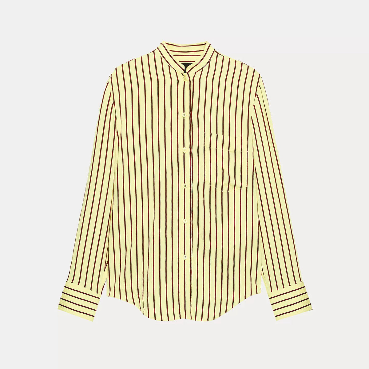 Striped Crew-Neck Pocket Shirt