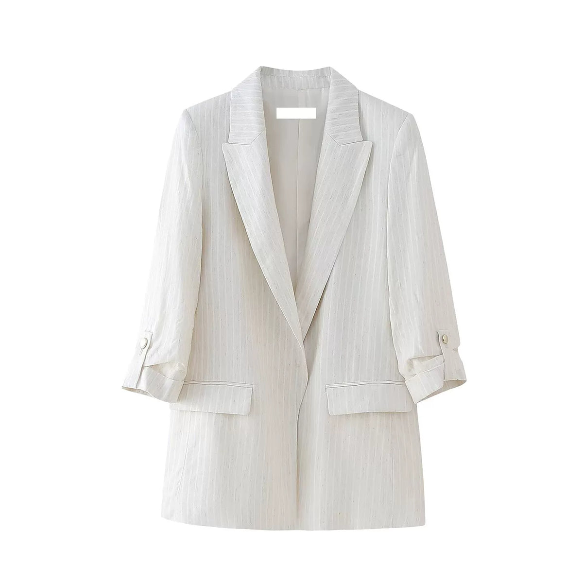 Roll-Sleeve Lapel Blazer