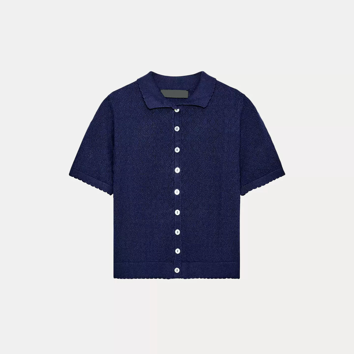 Short-Sleeve Polo Collar Knit
