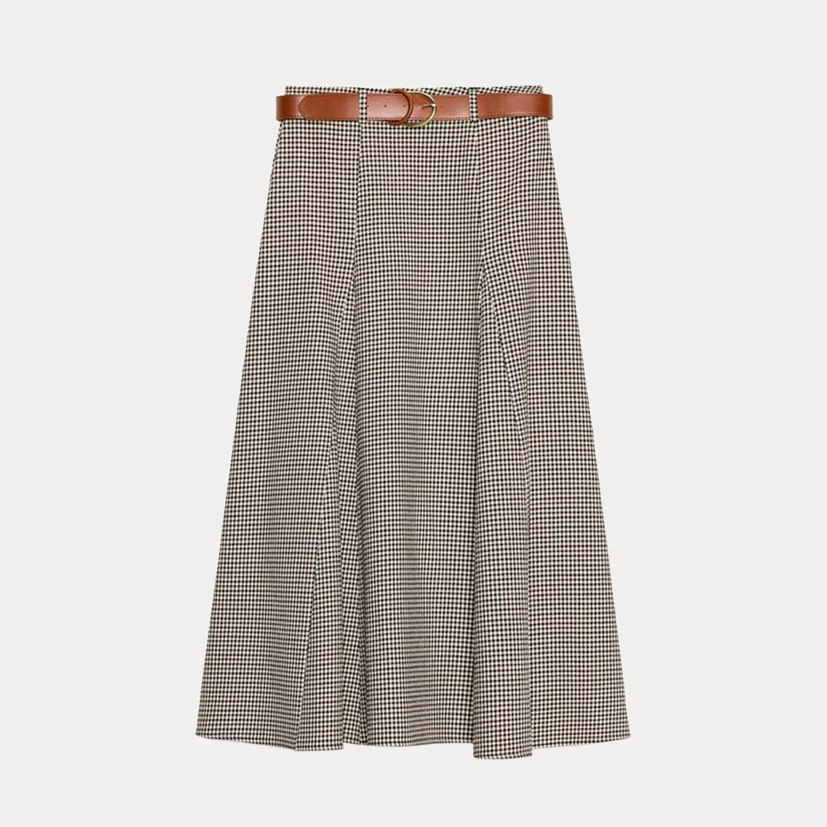 Belted Cape-Style Midi Skirt