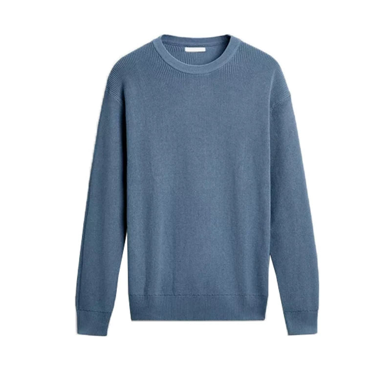 Wheat-Stitch Crew-Neck Sweater