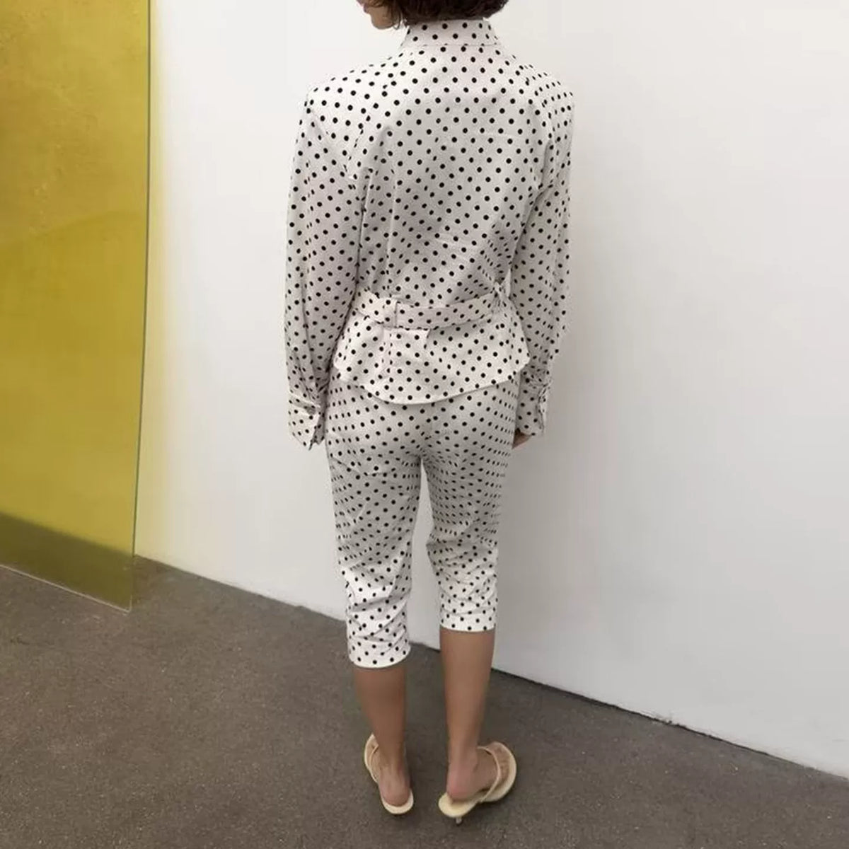 Polka Dot Shirt Jacket & Capri Trousers Set