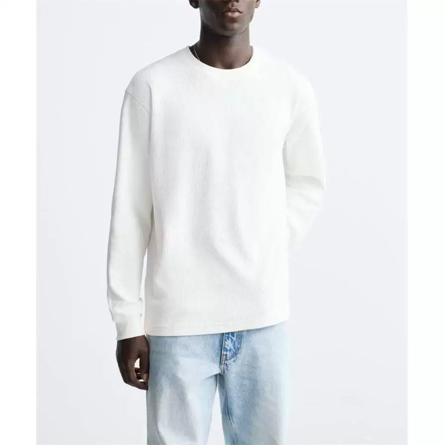 Ribbed Long-Sleeve Crew T-Shirt