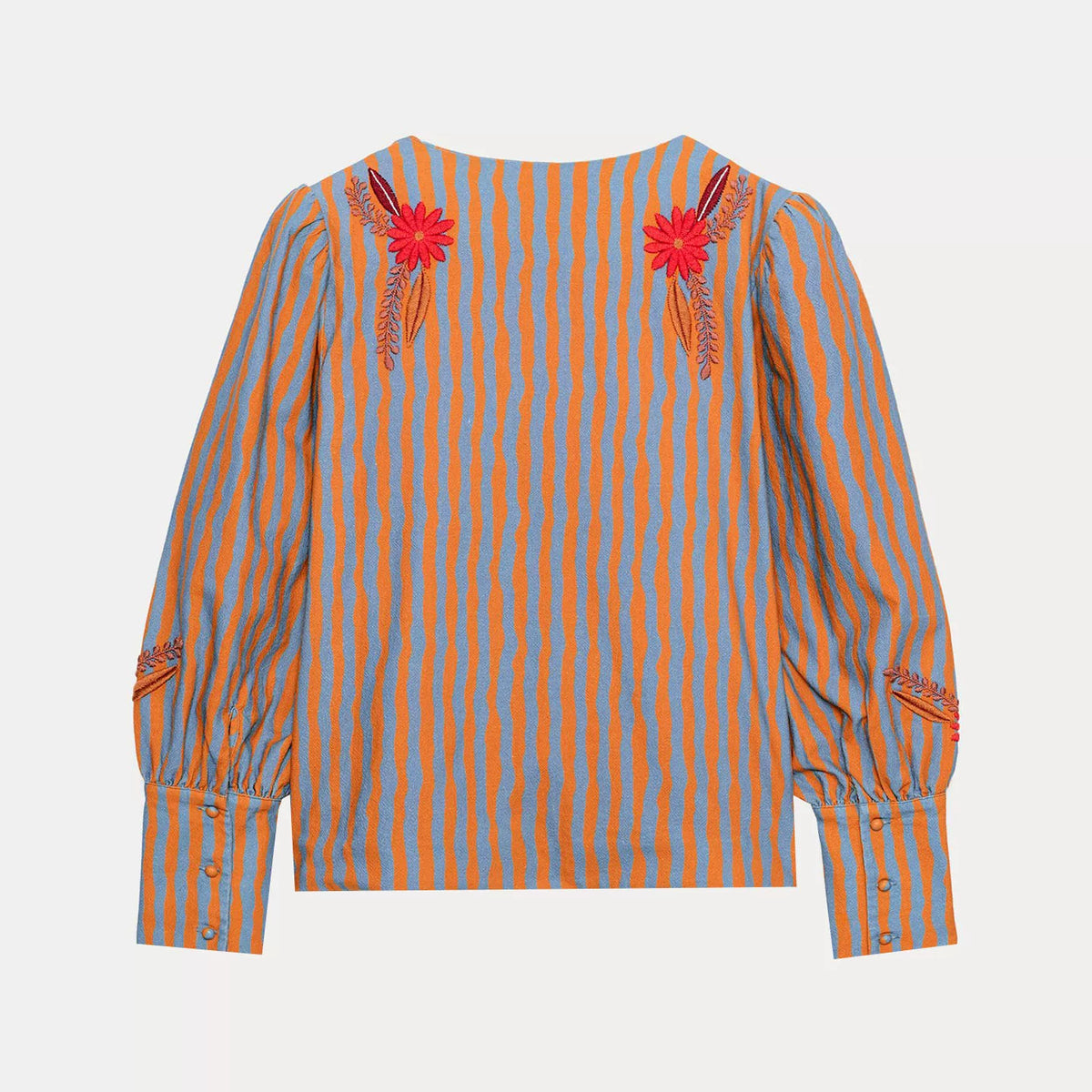 Embroidered Floral Striped Jacket