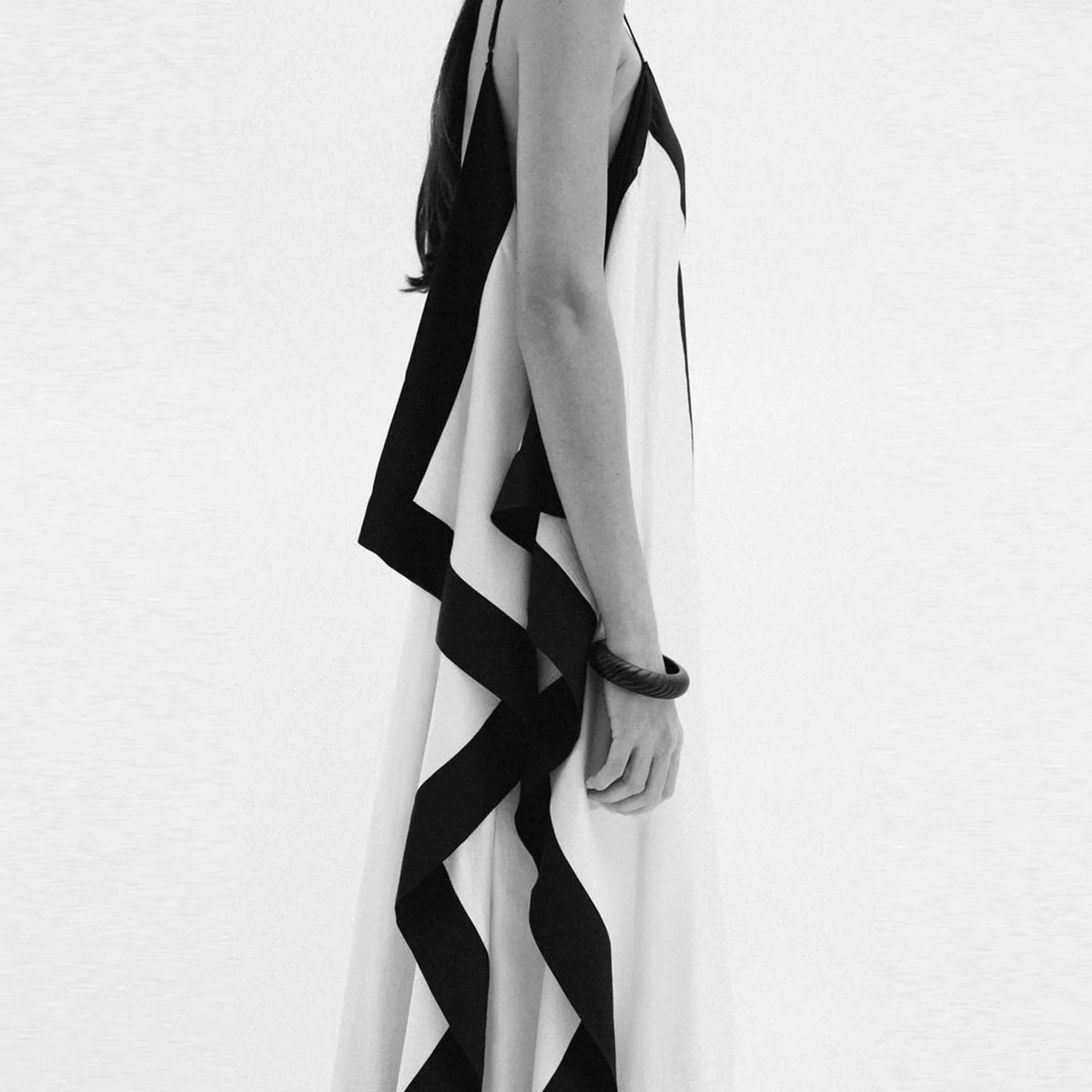 Contrast Draped Slip Dress