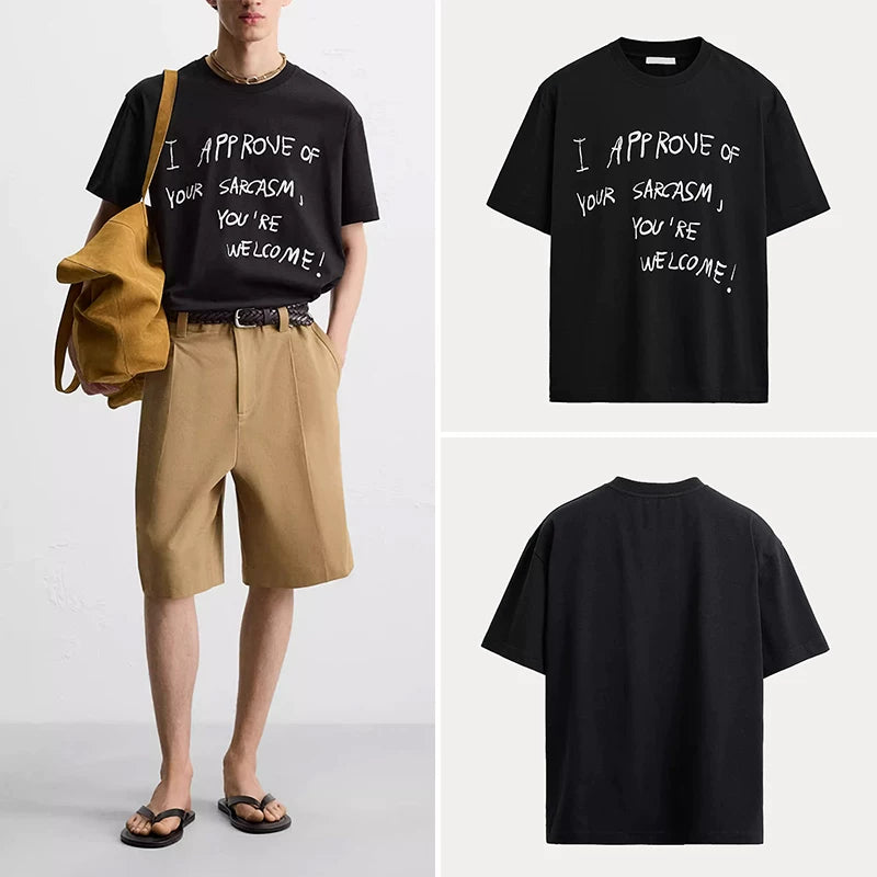Slogan Print Crew Neck T-Shirt