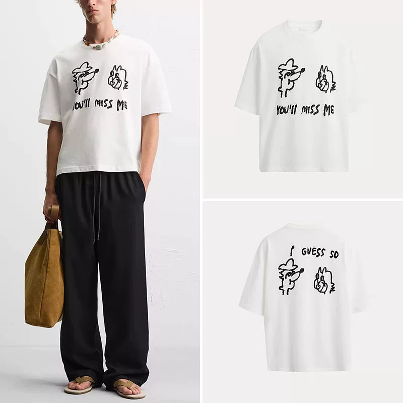 Printed Patchwork Crew T-Shirt