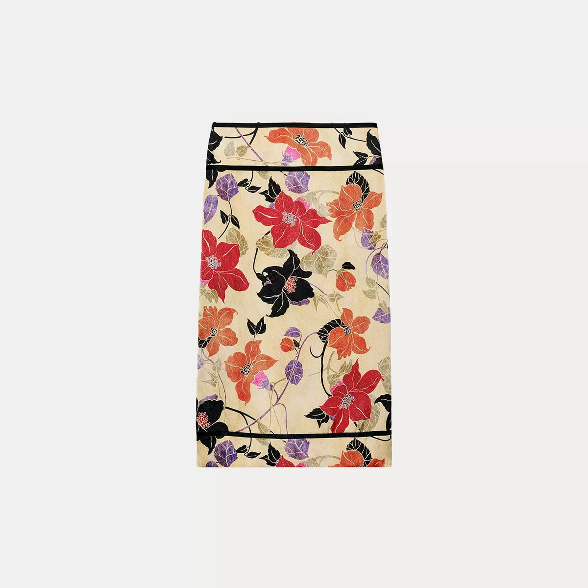 Floral Sarong Straight Skirt