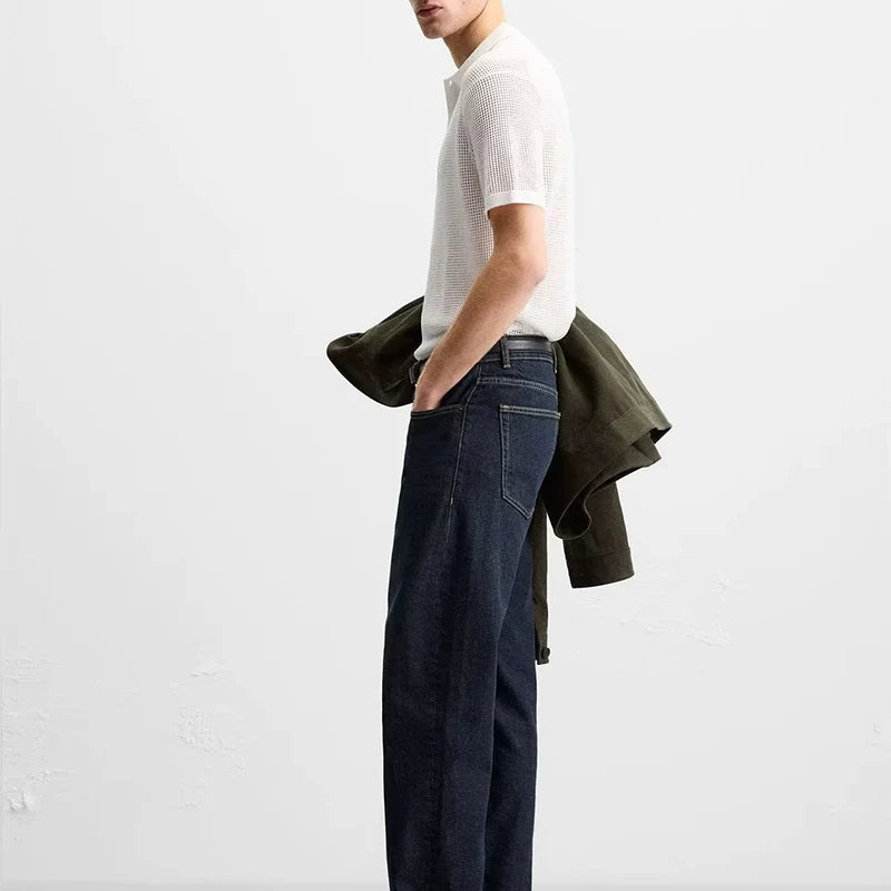 Open-Knit Polo Shirt