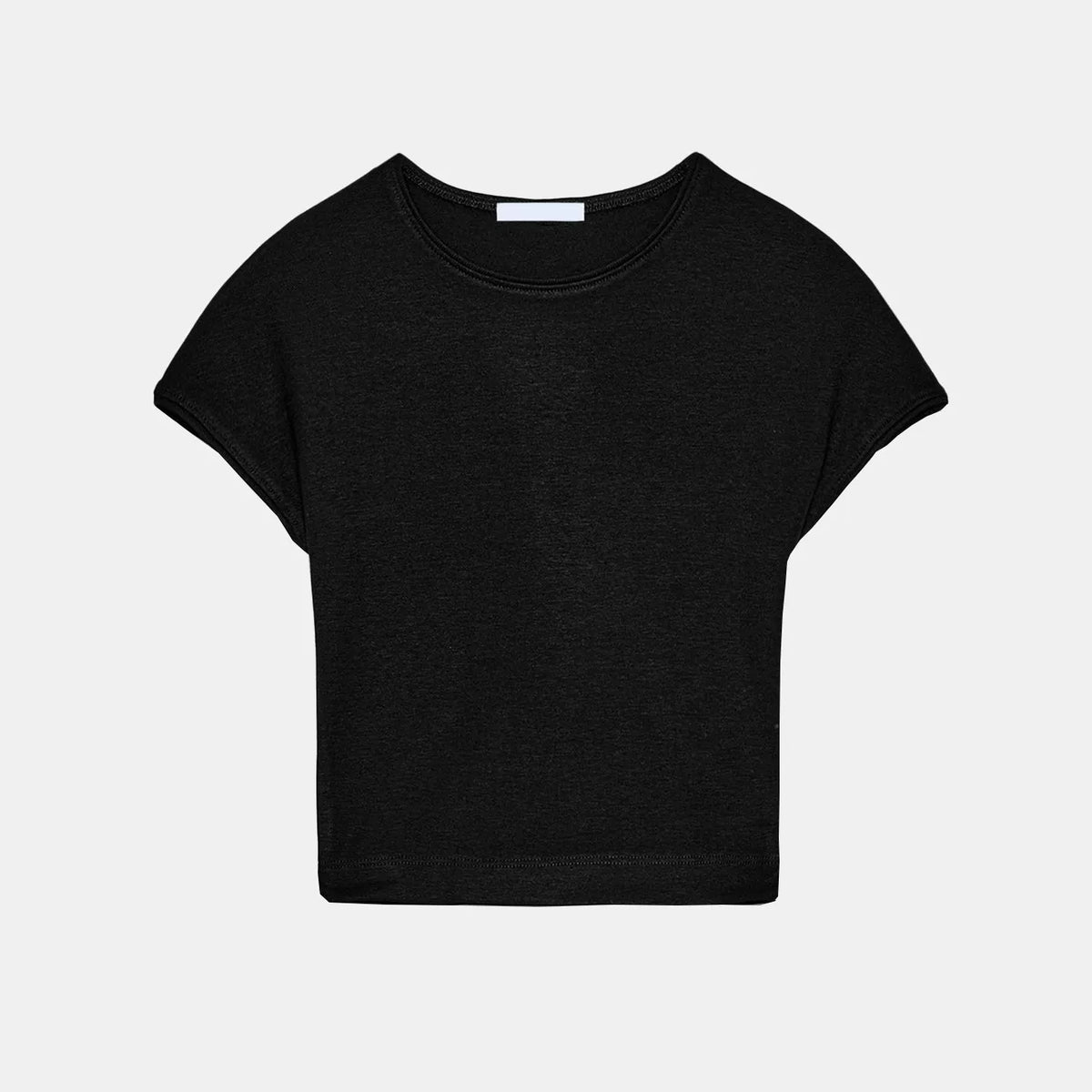 Cropped Slim Crew Neck T-Shirt