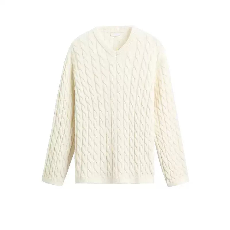 Braided-Texture Knit Sweater