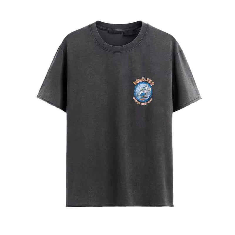Washed Graphic Crew Neck Tee