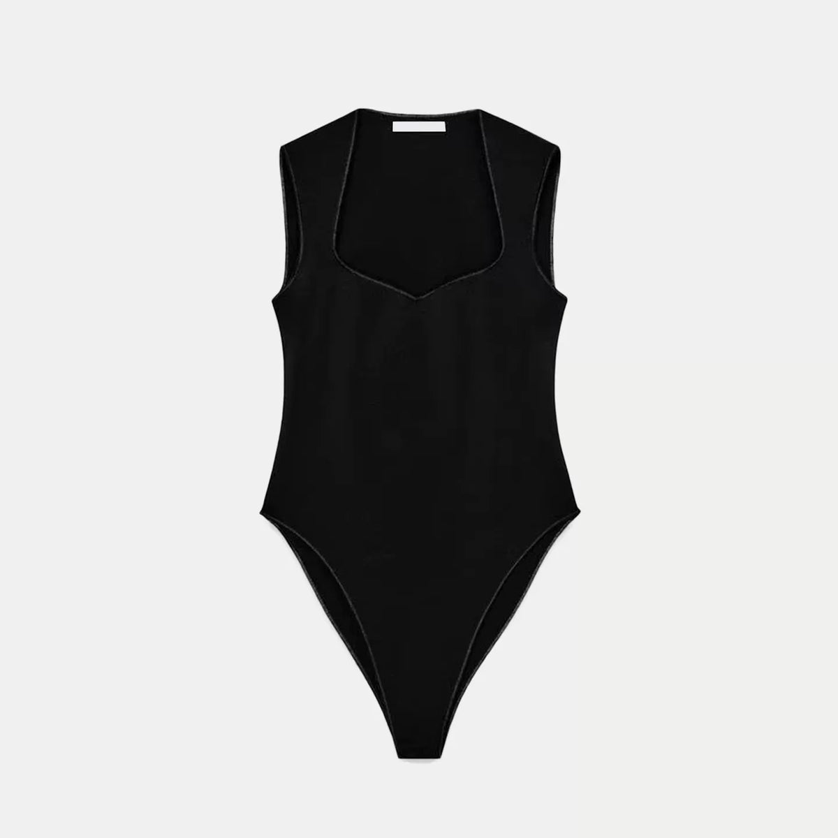 Square-Neck Stretch Bodysuit