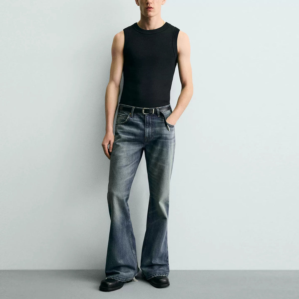 Mid-Rise Flared Jeans