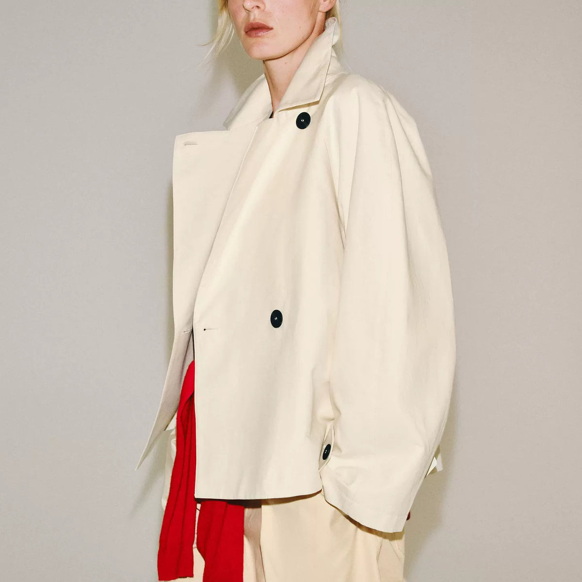 Cropped High-Neck Trench