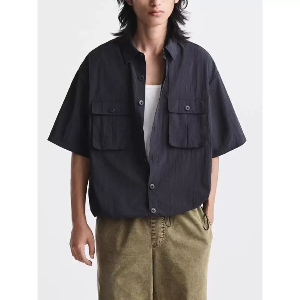 Tech Fabric Loose Short-Sleeve Shirt