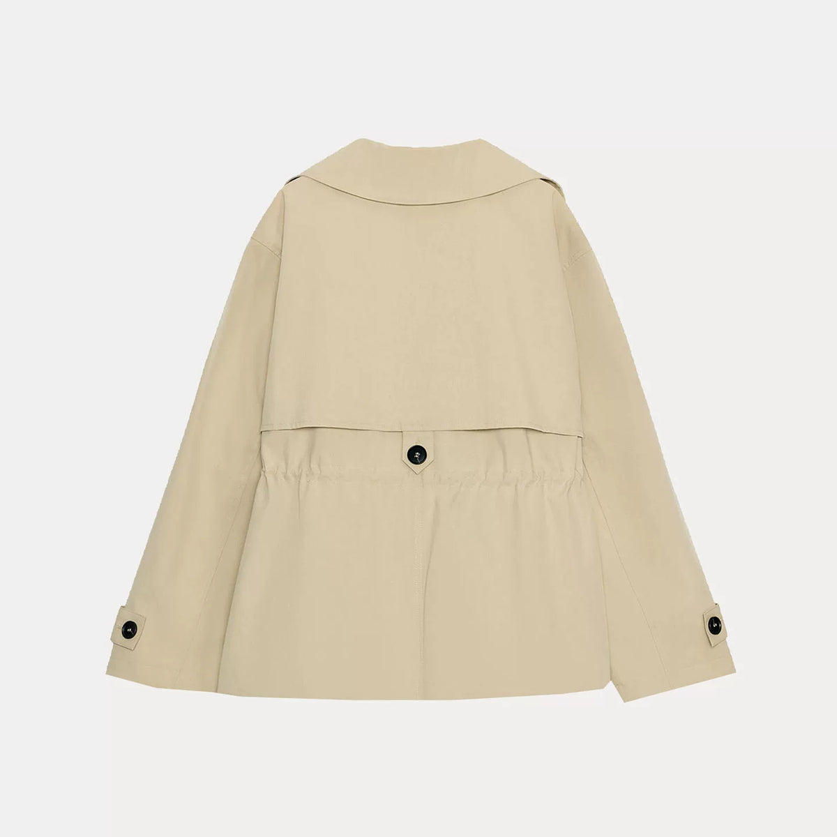 Adjustable Waist Cropped Trench Coat