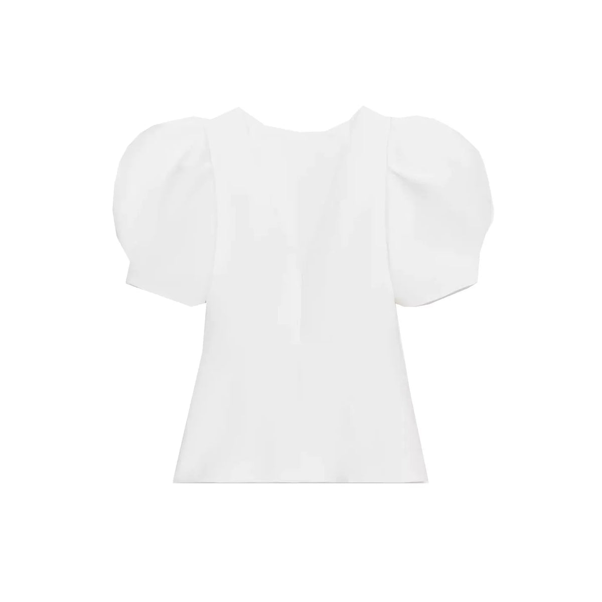Puff Sleeve Slit Hem Tee